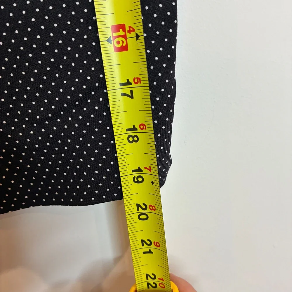 Hilary Radley Womens Polka Dot Bermuda Shorts Black White Stretch Size Large